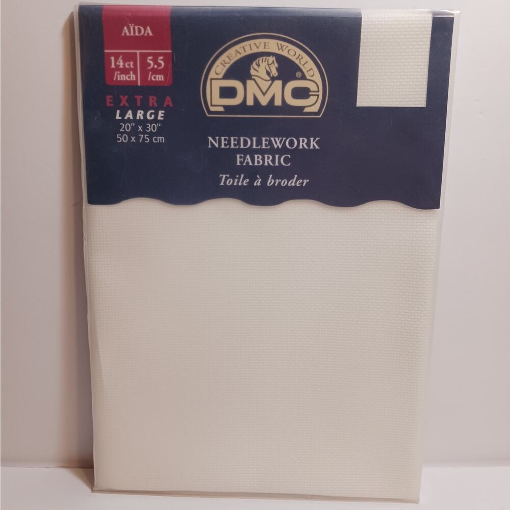 DMC Needlework Fabric 14ct Aida Extra Large 20x30in Cream DMC 712 NEW
